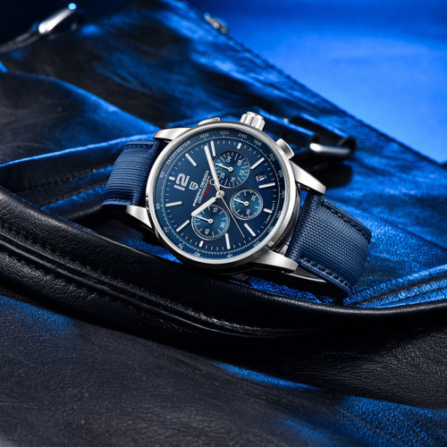 Годинник чоловічий Pagani Design YS008 Silver-Blue-2